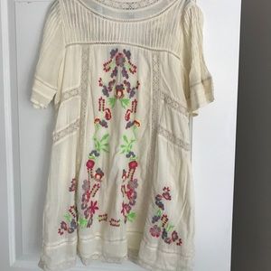 Free People Embroidered Linen Dress